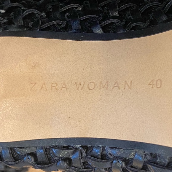 Zara Womens Black Open Toe Woven Fitted Ankle Boots w Stiletto Heels / Size 10 - Picture 15 of 15